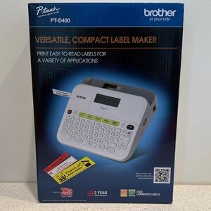 Brother PT-D400 Versatile Label Maker in White and Gray